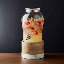 beau drink dispenser with wood marble
