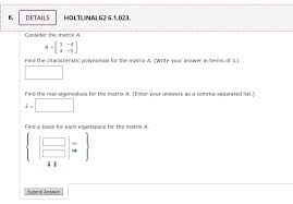 Solved Details Holt Linear Algebra 2 6