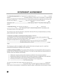free internship agreement template