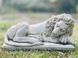 Laying Lion Garden Stone Ornament