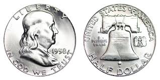 1958 Franklin Half Dollar Liberty Bell Coin Value Prices