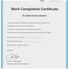 Project Completion Certificate From Company Pretty Successful