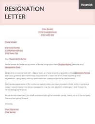 life specific resignation letter