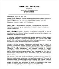 Federal Style Resume Pdf Free Download For Job Format