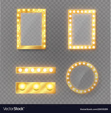 makeup mirror isolated with gold lights