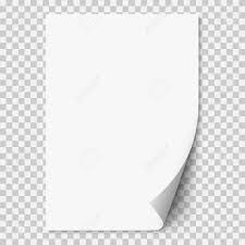 Vector White Realistic Paper Page With Curled Corner Paper Sheet