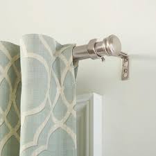 single curtain rod in brushed nickel