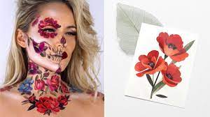 this flower skull makeup is actually
