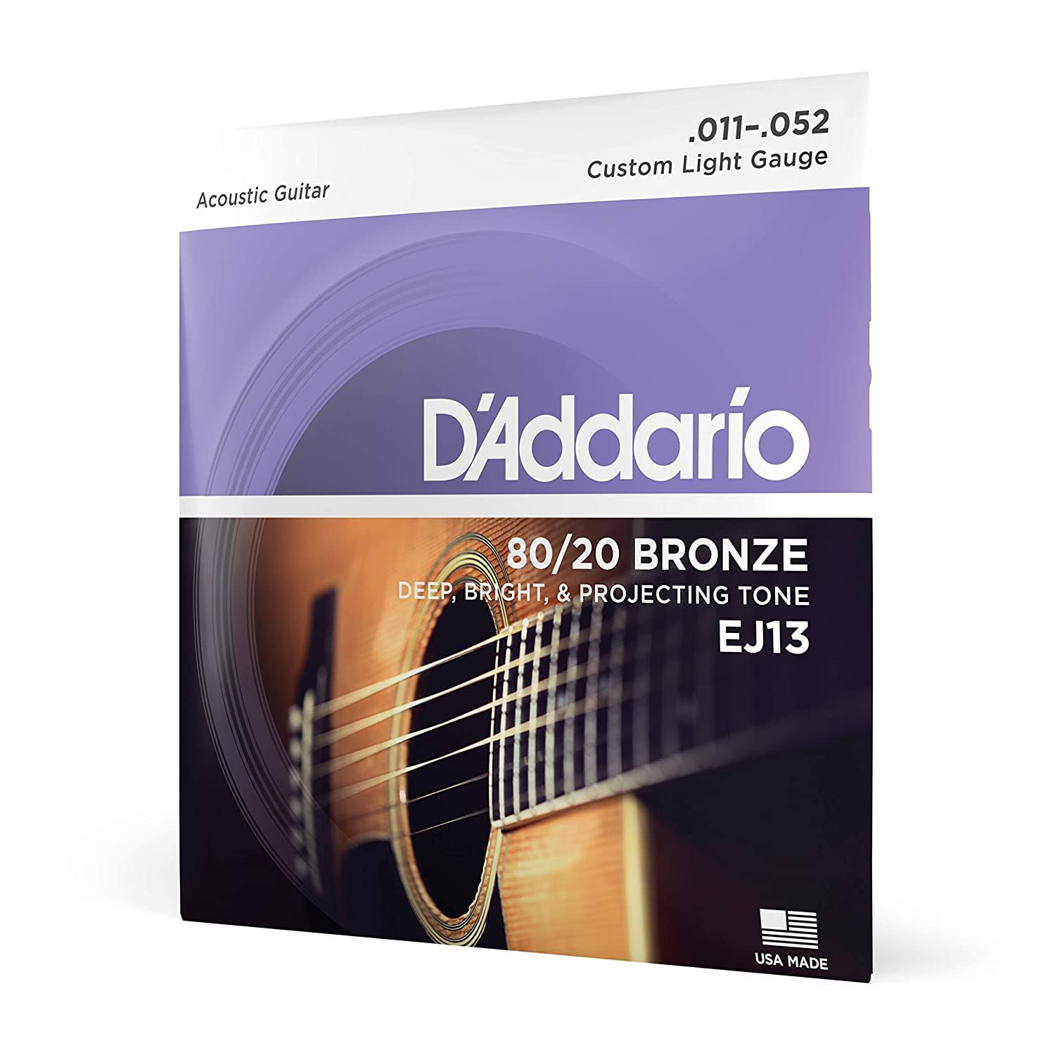 D'Addario EJ13 11-52 Bronze Custom Light Acoustic Guitar S product image