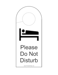 Printable Do Not Disturb Door Hanger Sign