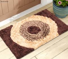 radiance round brown soft door mat