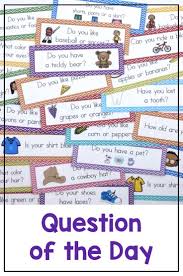 Question Of The Day For Preschool Pre K And Kindergarten