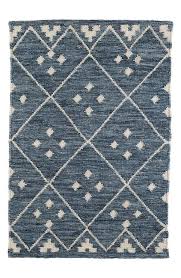 kota diamond pattern navy cream woven rug