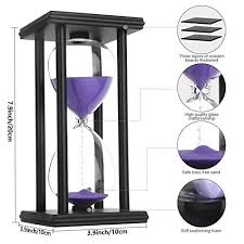 Hourglass Sand Timer Black Wooden 30 45