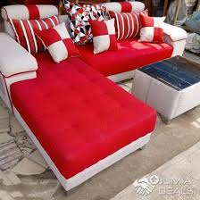 l shape fabric sofa with glass center
