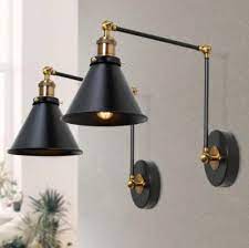 Lnc Black And Gold Wall Lamp Adjustable