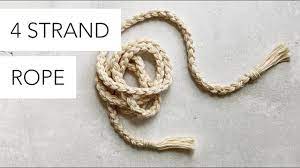 Make the tops and bottoms of each rope thinner than the middle area. How To Braid A 4 Strand Rope Youtube
