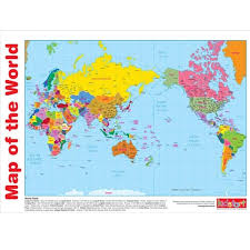 World Map And Flags Chart Educational