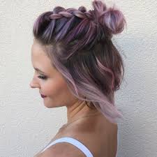 To get this bun with braiding hair look, back brush your hair and tie it in a pony. 20 Ideas How To Spice Up Your Half Bun
