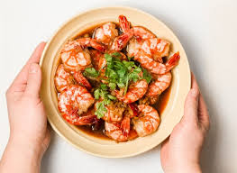 tiger prawns in garlic ginger soy sauce