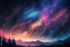galaxy landscape background night sky