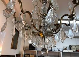 Antique Bohemian Crystal Brass 8 Light Chandelier For Sale At Pamono