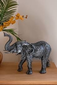Metal Table Top Elephant Wildlife Home