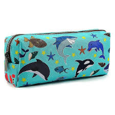 dolphin shark canvas pencil case