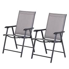 2 foldable outdoor garden chairs grey