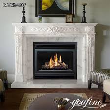 White Modern Marble Fireplace Surround
