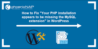 missing php mysql extension in wordpress