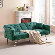 linen convertible futon straight sofa