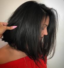 The ash blonde tousled hair is one of the bolder medium length hairstyles for women. Shoulder Length Long Bob Haircut Black Hair Bpatello
