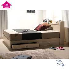Mdf Wooden Double Bed Box With Drawers
