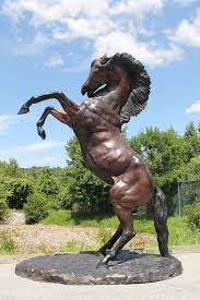 Giant Rearing Horse Bronze Statue