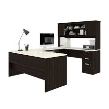 We have a large variety available and each desk can be custom. Bestar Ridgeley U Shaped Desk In Dark Chocolate White Chocolate The Home Depot Canada