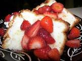 angel food cake with fresh fruit and lime drizzle