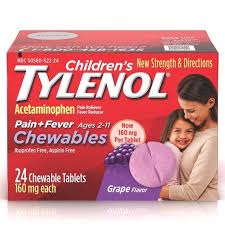 Childrens Tylenol 160mg Chewable Tablets Grape 24ct