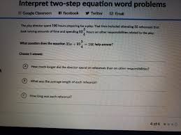 Two Step Equation Word Problems Google