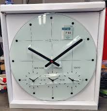 Time Zone Round Wall Clock White