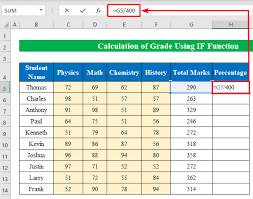 calculate grade using if function in