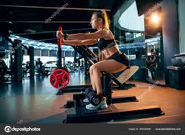 the female athlete training hard in the