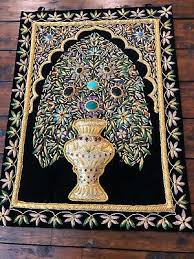 exotic handmade jeweled carpet rug wall
