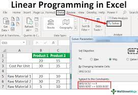 Solve Linear Programming In Excel