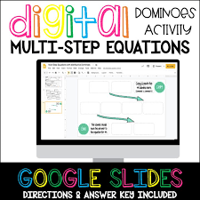 Multi Step Equations Digital Dominoes