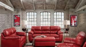 Red Contemporary Style Sofa Loveseat