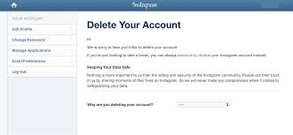 to delete an insram account permanently