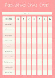 Weekly Chore Chart Pink Or Blue Pdf Diy Projects