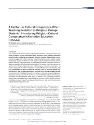 pdf a call to use cultural competence when teaching evolution to pdf a call to use cultural competence when teaching evolution to religious college students introducing religious cultural competence in evolution