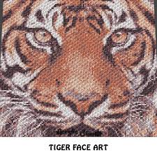 Tiger Face Photograph Art Crochet Graphgan Blanket Pattern Graphgan Pattern C2c Knitting Cross Stitch Graph Chart Pdf Download
